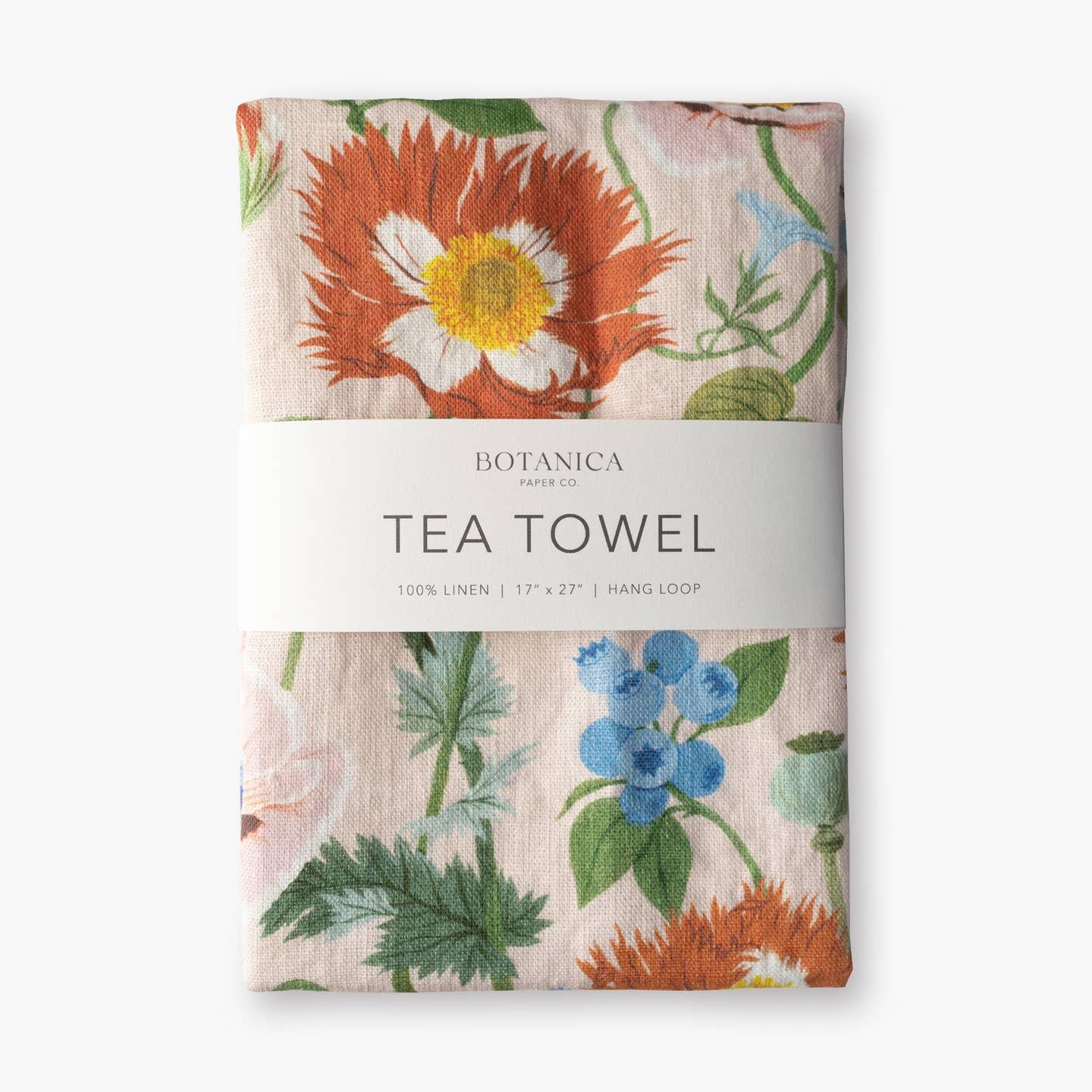 Poppies Linen Tea Towel